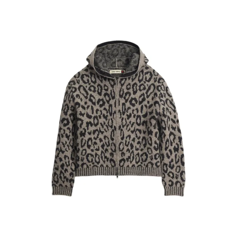 ZARA Sweatshirt Men's Leopard Print/Gray-0