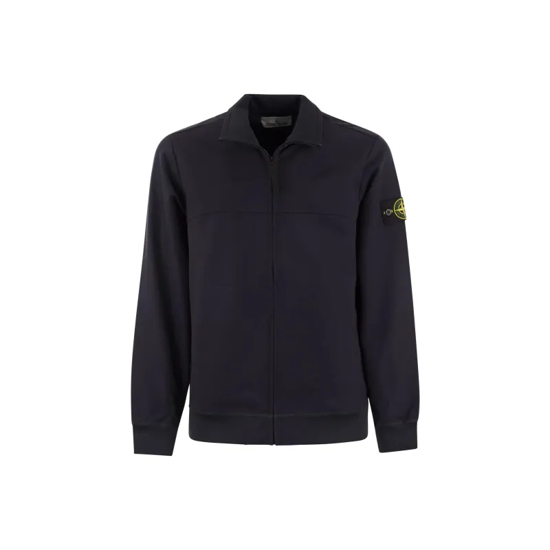 STONE ISLAND Logo Patch Zip Up Sweatshirt-0