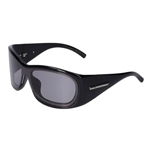 givenchy sneaker Plastic Injection Molded Irregular Shape Sunglasses Women's Black