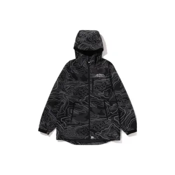 A BATHING APE Layered Line Camo Shell Jacket