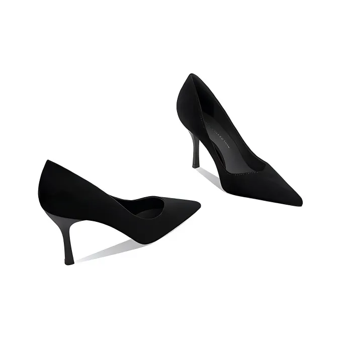 Lan Miao Slim Heel High Heels Women's Black-2