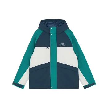 New Balance Color Block Windbreaker Down Jackets Unisex Green