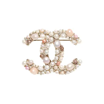 CHANEL Brooches Women's Pink White
