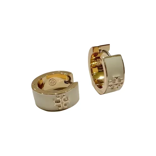 TORY BURCH Brass Earrings Women's Gold/Ivory White