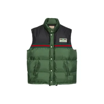 GUCCI Web Stripe Padded Down Gilet