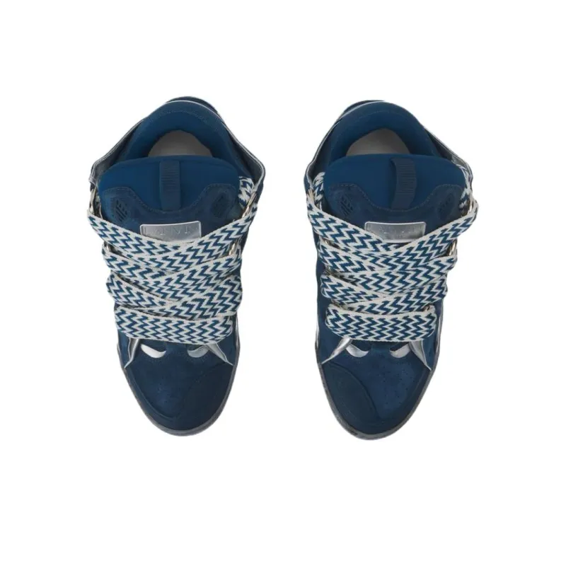 Lanvin Curb Low Top Skateboard Shoes Men's Blue-2