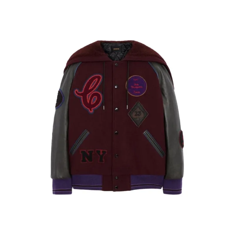 COACH SS23 Jackets Coats Men's Burgundy-0