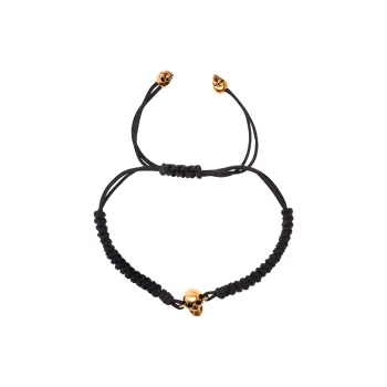 Alexander McQueen Skull Detailed Braided Bracelet