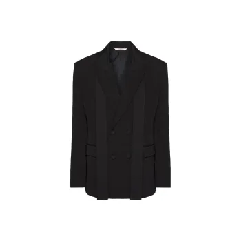Valentino Scarf-Collar Long-Sleeved Jacket