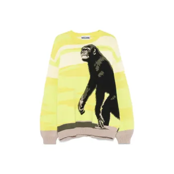MOSCHINO Intarsia Knit Crewneck Jumper