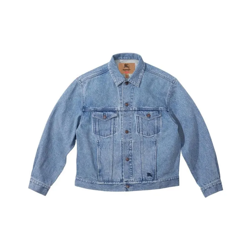 Supreme Burberry Denim Trucker Jacket-0