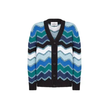 MISSONI Macro Zigzag Mélange Details Cardigan