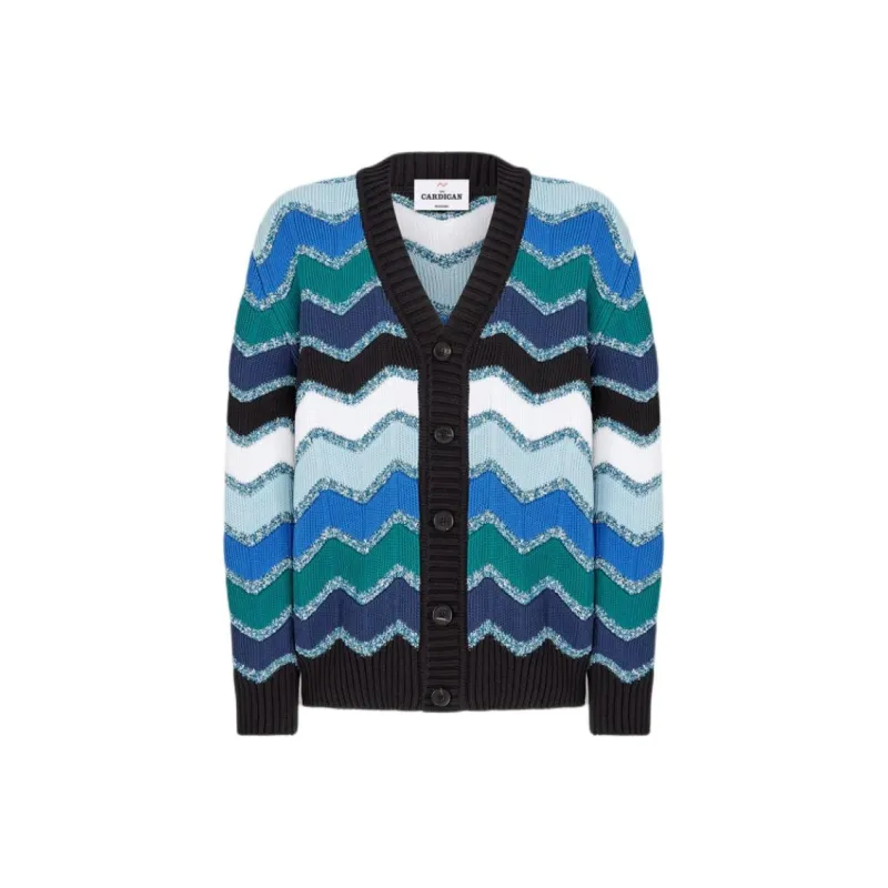 MISSONI Macro Zigzag Mélange Details Cardigan-0