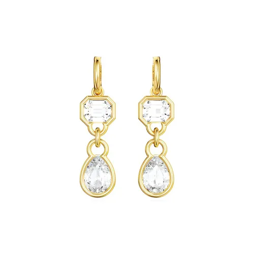 Swarovski Silver Plated Earrings Women's Gold/White