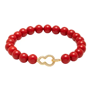 CIGA LONG Reconstructed Cinnabar Ultra Brightening Beaded Bracelet Women's