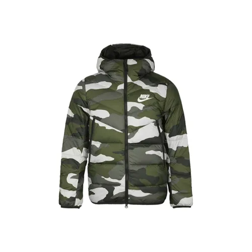 Nike Down Jackets Men Green Camouflage