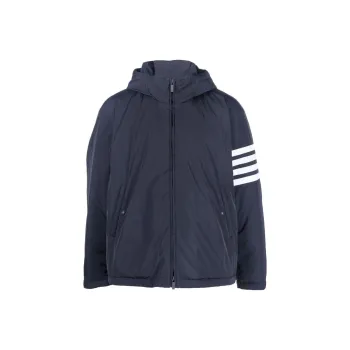 THOM BROWNE 4 Bar Striped Padded Zipped Jacket