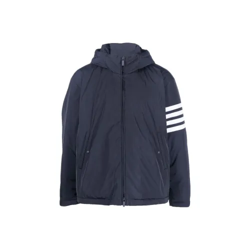 THOM BROWNE 4 Bar Striped Padded Zipped Jacket