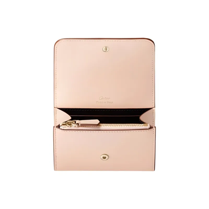 CARTIER Calfskin Wallet, Card Holder Women's Nude Pink-2