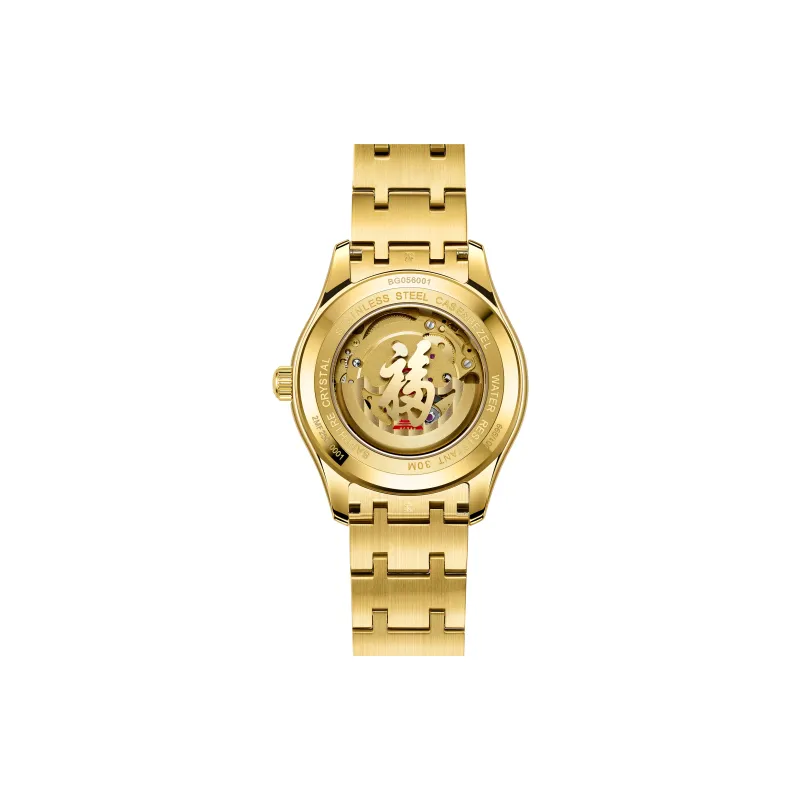 Beijing Classic Collection Automatic Mechanical Movement Stainless Steel Watchband Watch Men's Watches Gold Dial-3
