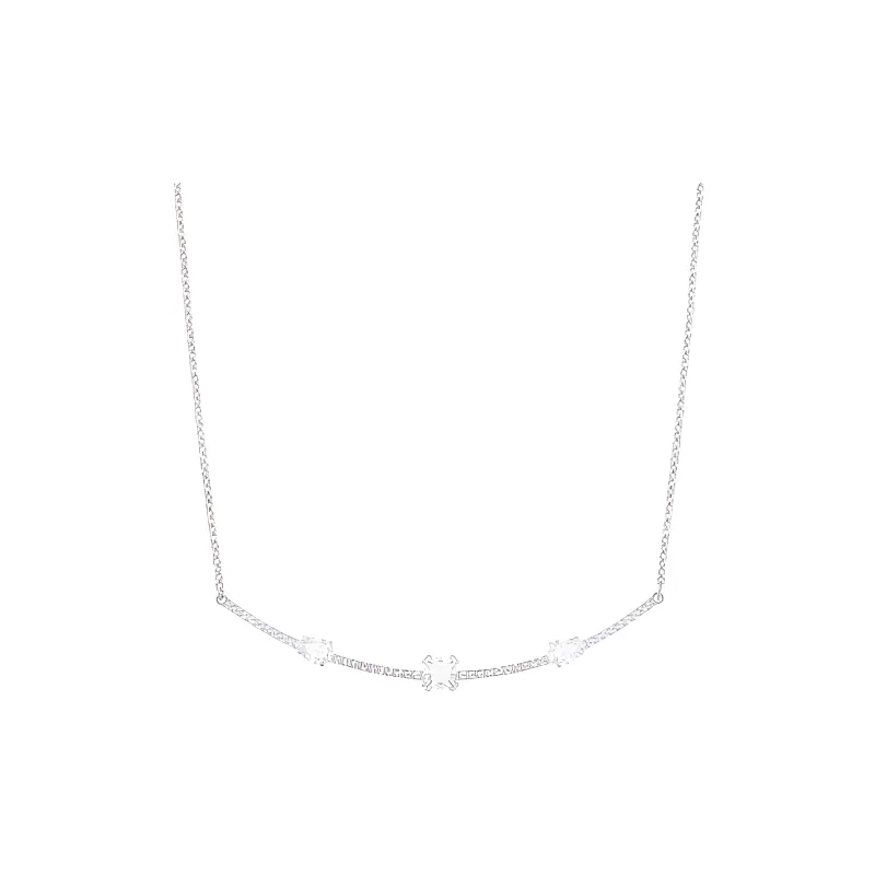 Swarovski Gray Necklaces Women's Silver-0
