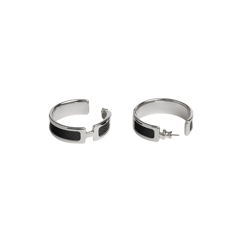 HERMES Earrings Unisex Black-0