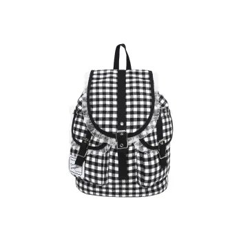 XIANGSU Nylon Backpack Women's Black & White