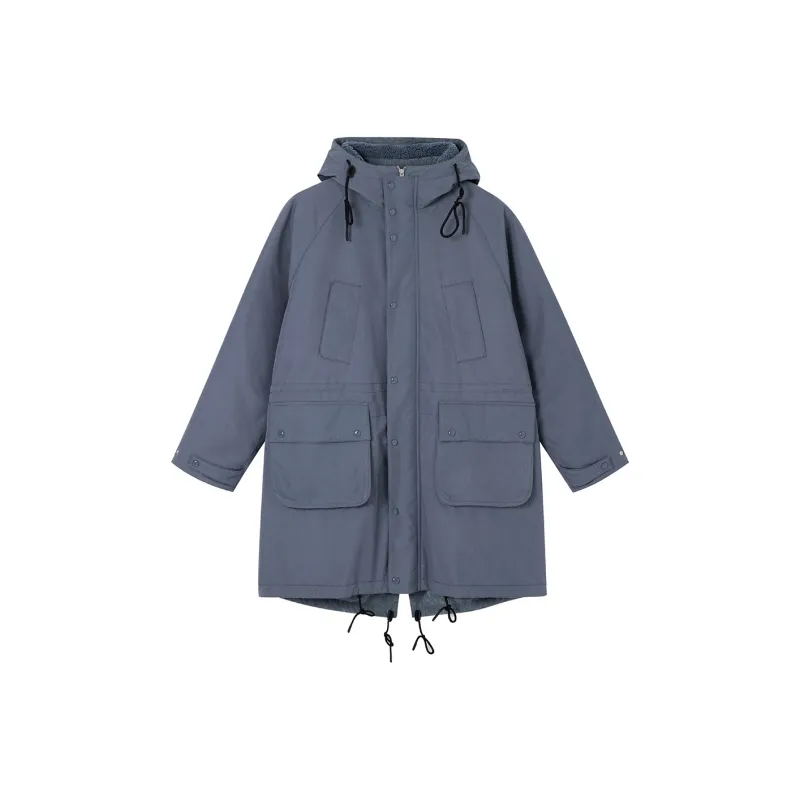 Lilbetter Solid Color Hooded Loose Fit Thickened Long Puffer Jacket Men's-0