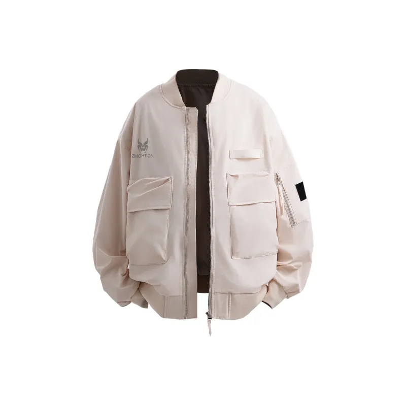 ZMOH Baseball Collar Jacket Unisex Couple's-6