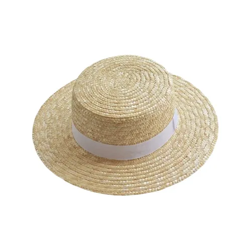 MITHAOL KUSC Straw Woven Flat Top Hat Women's