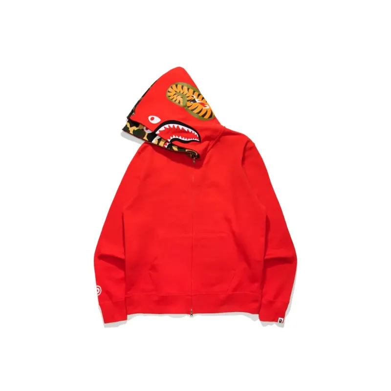 Bape Shark Full Zip Camo Sleeve Hoodie-3