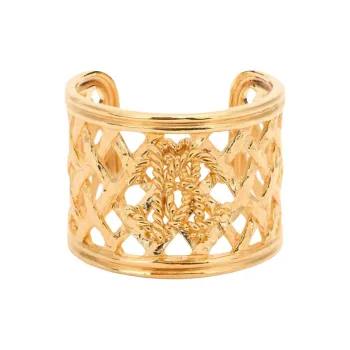 Roberto Cavalli Logo plaque Cuff Bracelet