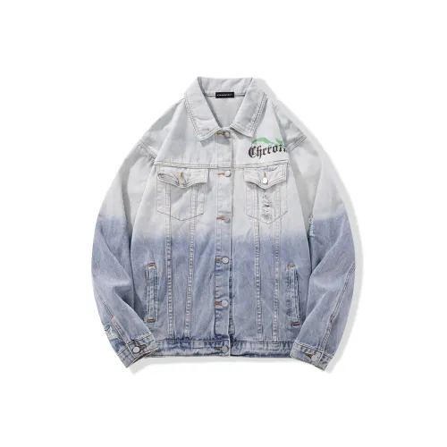 CHRROTA Denim Jackets Unisex Blue