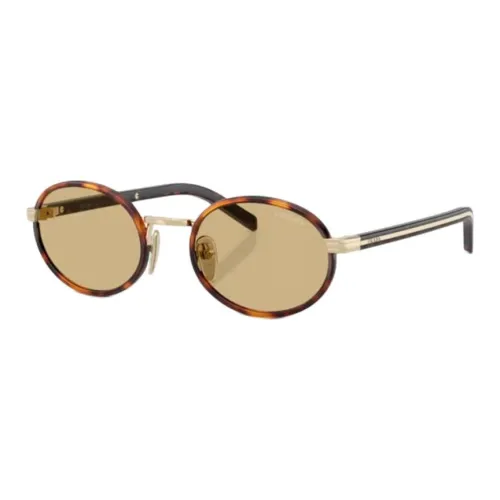 PRADA Acetate Oval Sunglasses Women's Tortoiseshell