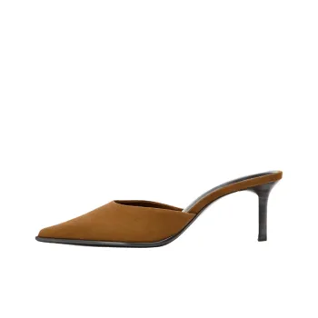 ZARA Abrasion Resistant Closed Toe Slippers Women's Brown Yellow