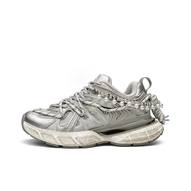 Masongarments Cage Series Chunky Sneakers Unisex Low Top White-1