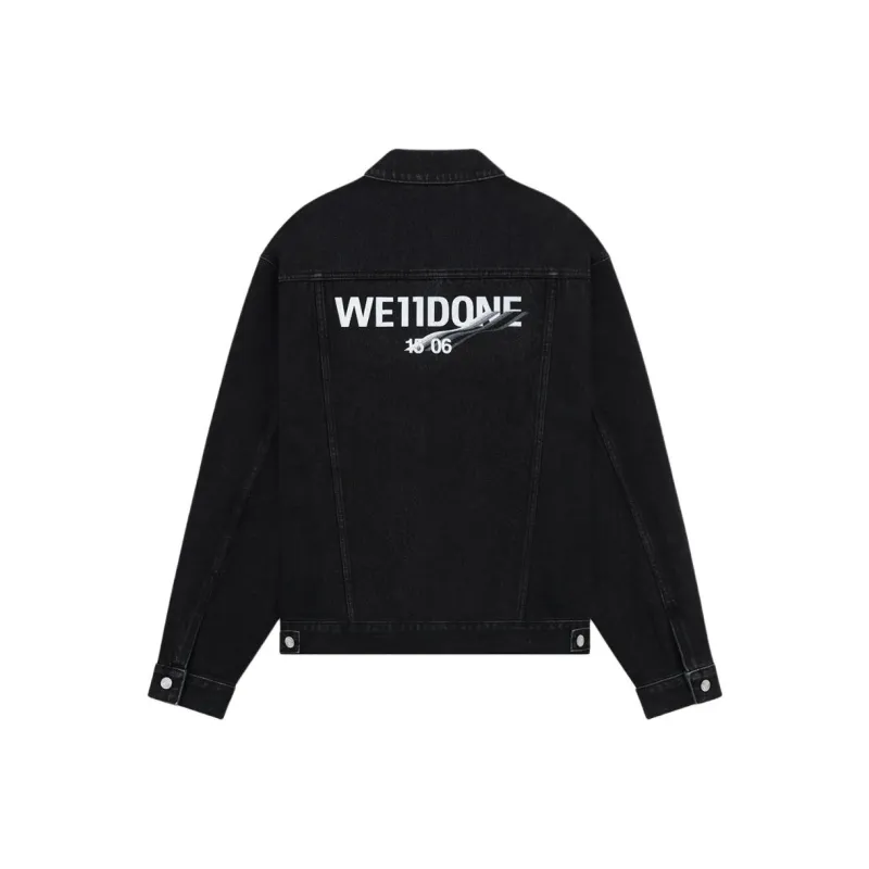 WE11DONE Logo print Denim Jacket-0