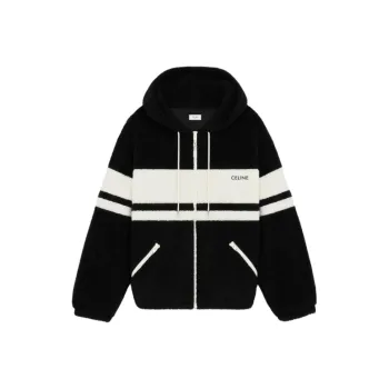 CELINE Hooded Jacket In Jersey Fleece