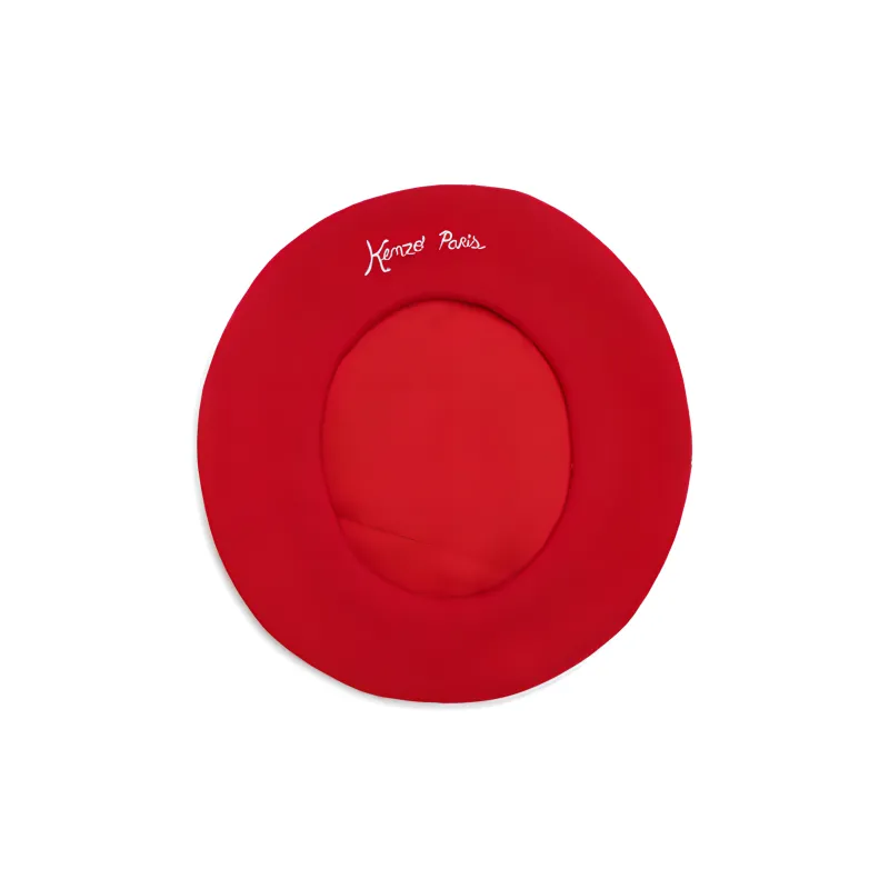 KENZO Floral-embroidered Wool-blend Beret-3