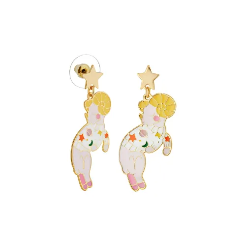 LES NEREIDES Gold Plated Earrings Women's White