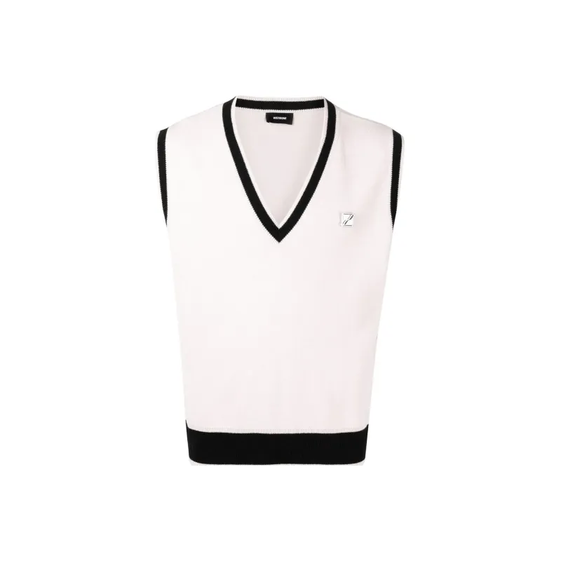 WE11DONE Two tone V neck Vest-0