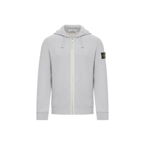 STONE ISLAND Logo Patch Zip Up Hoodie