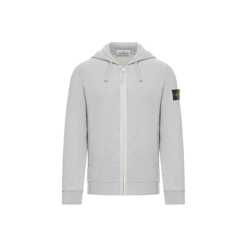 STONE ISLAND Logo Patch Zip Up Hoodie-0
