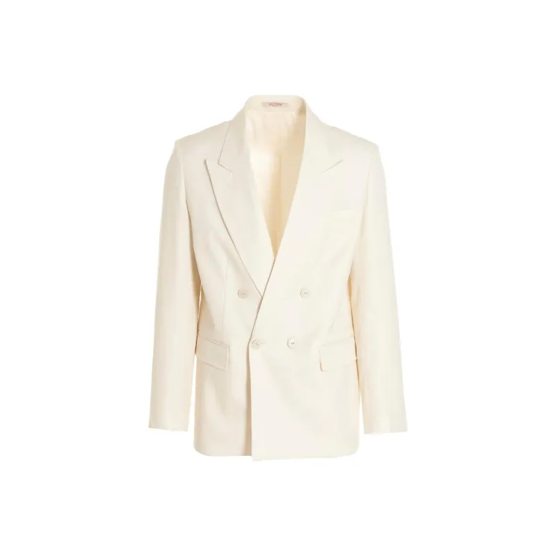 Valentino Double-Breasted Long-Sleeved Blazer-0