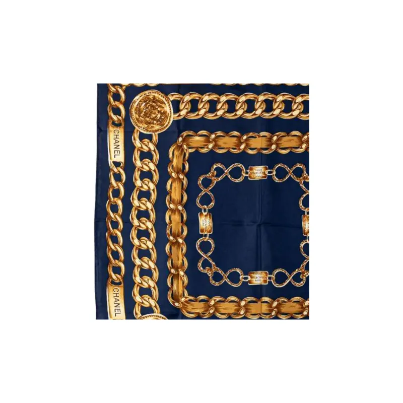 CHANEL 20th Century Interlocking Cc Logo Silk Scarf Scarves-2