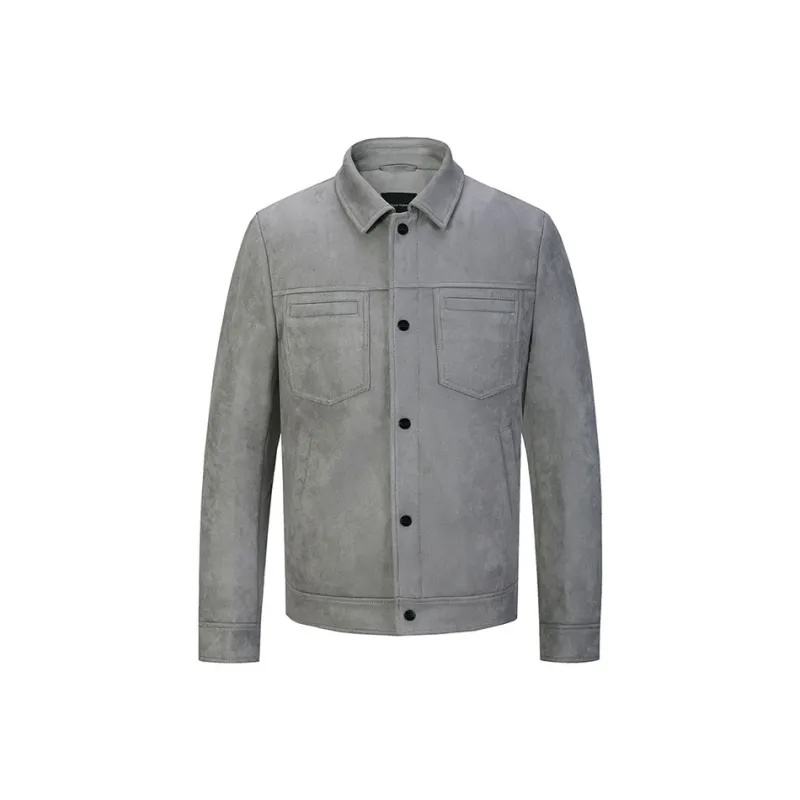 DAVID NAMAN Jackets Men Gray-0