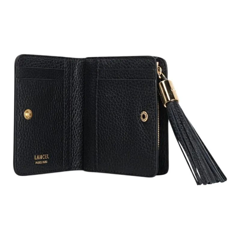 LANCEL Calfskin Wallet Women's Black-2