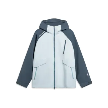 LiNing CF Tracing Wulong Armor Collection Water Repellent Windproof Hooded Windbreaker Jacket Unisex Milk Blue