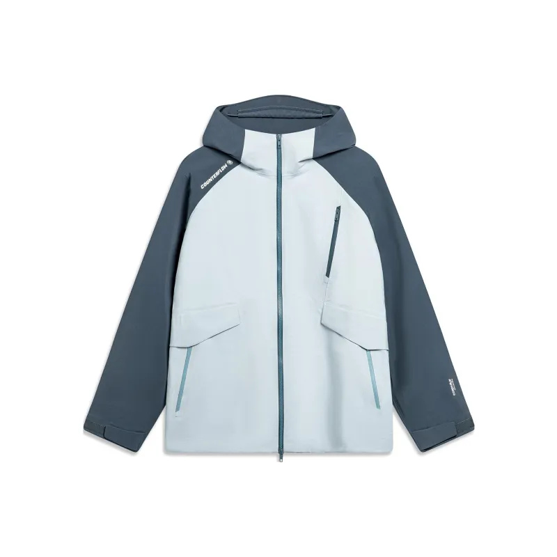 LiNing CF Tracing Wulong Armor Collection Water Repellent Windproof Hooded Windbreaker Jacket Unisex Milk Blue-0