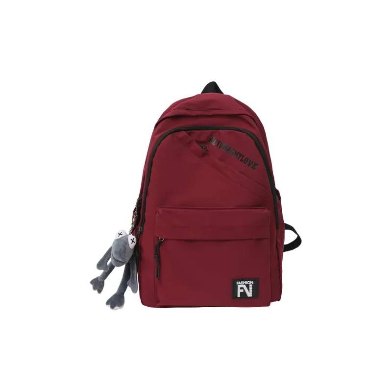 OUZIHUANG Nylon Backpack Unisex Black/Ecru/Red/Blue-10